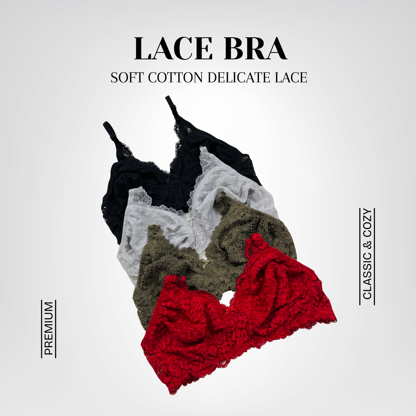 Elegant Lace Bra Set – Soft Cotton and Delicate Lace