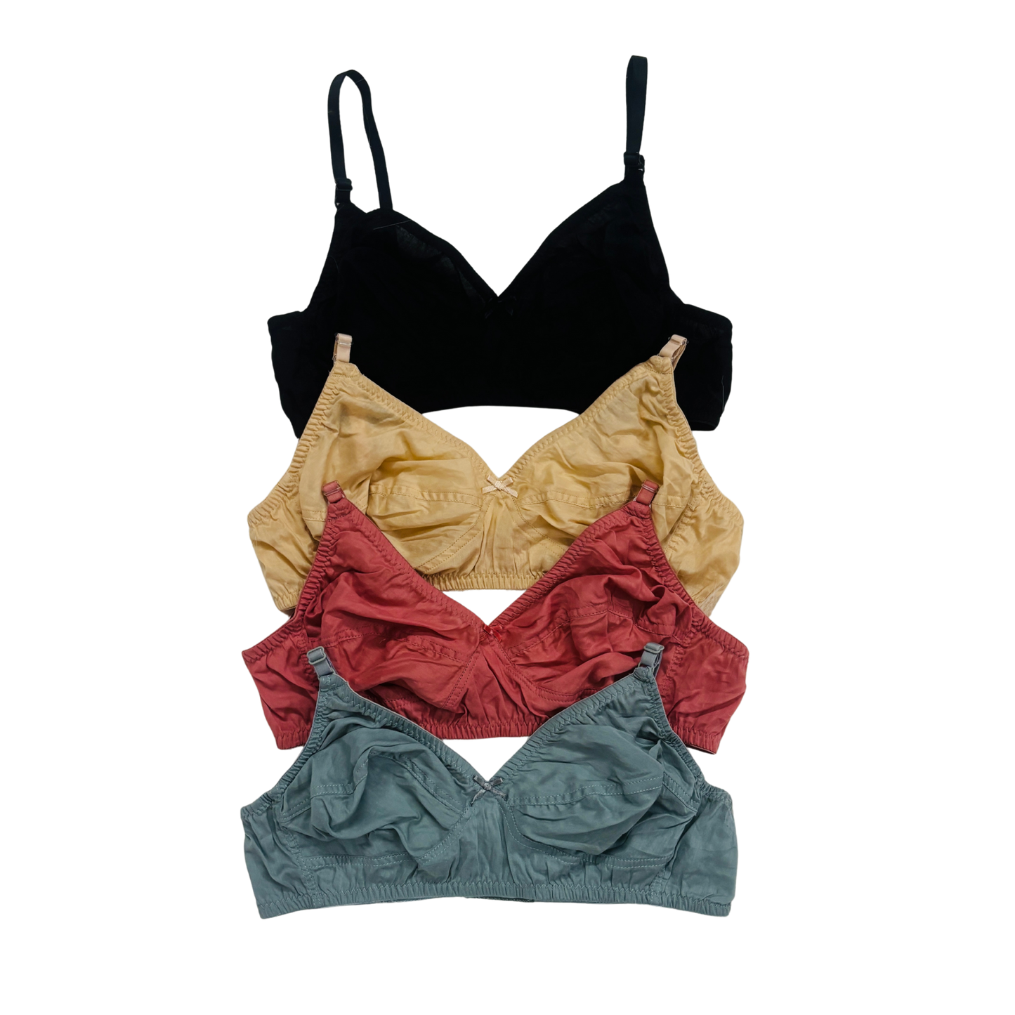 Stylish Vibrant Boiled Cotton Bra (4 Pcs)