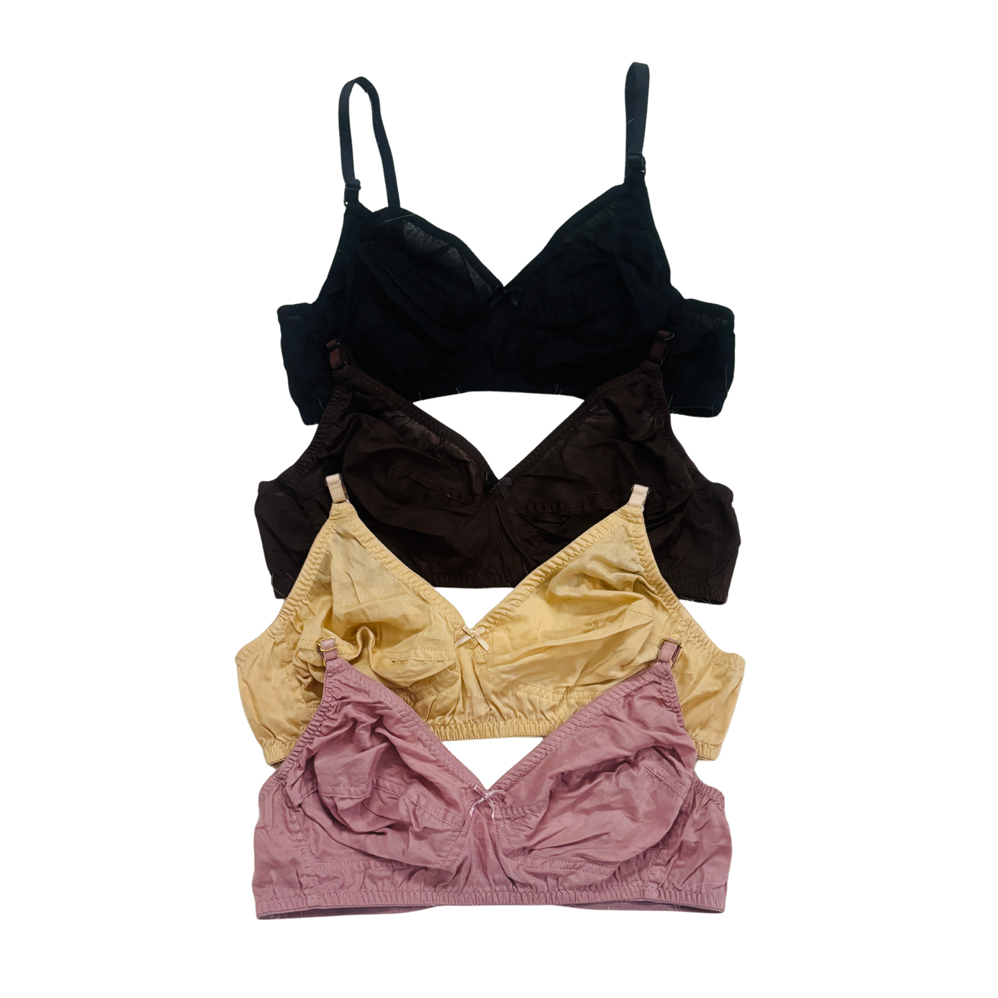 Stylish Vibrant Boiled Cotton Bra (4 Pcs)