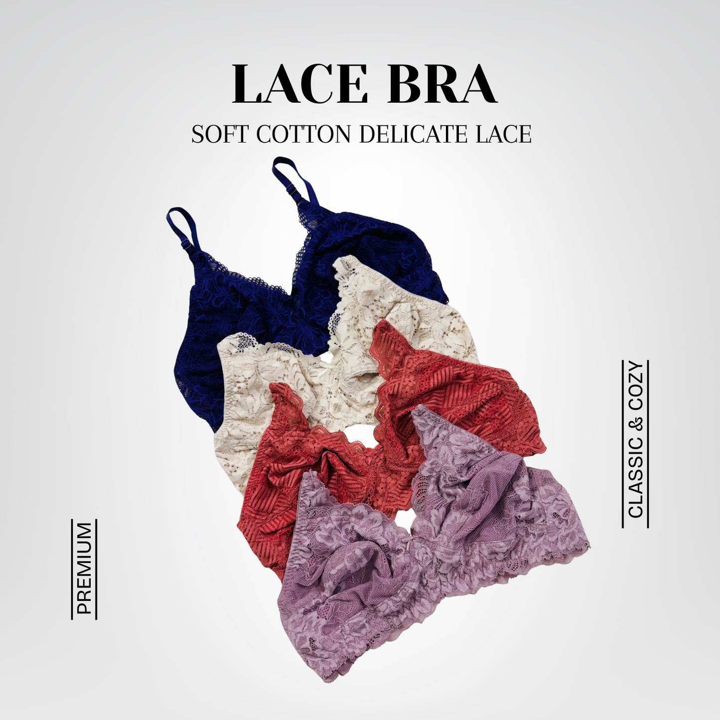 Elegant Lace Bra Set – Soft Cotton and Delicate Lace