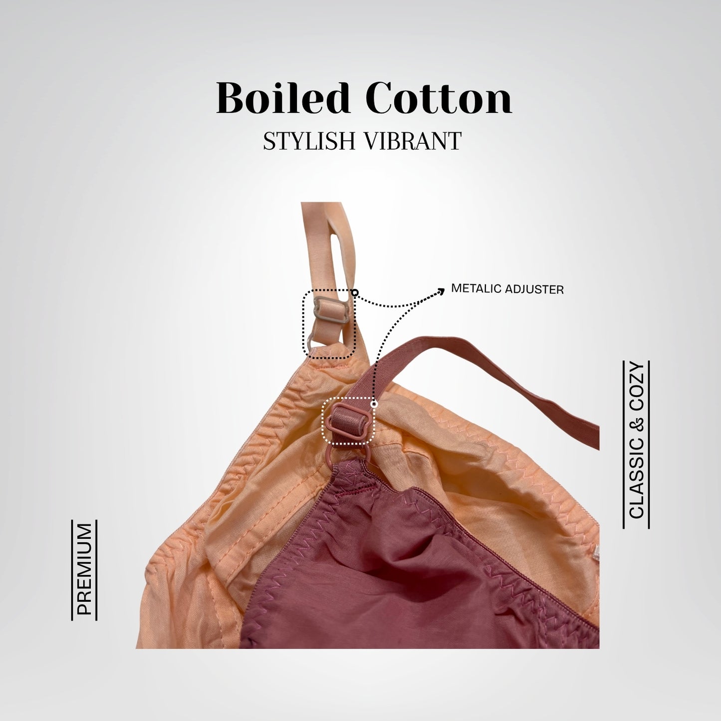 Stylish Vibrant Boiled Cotton Bra