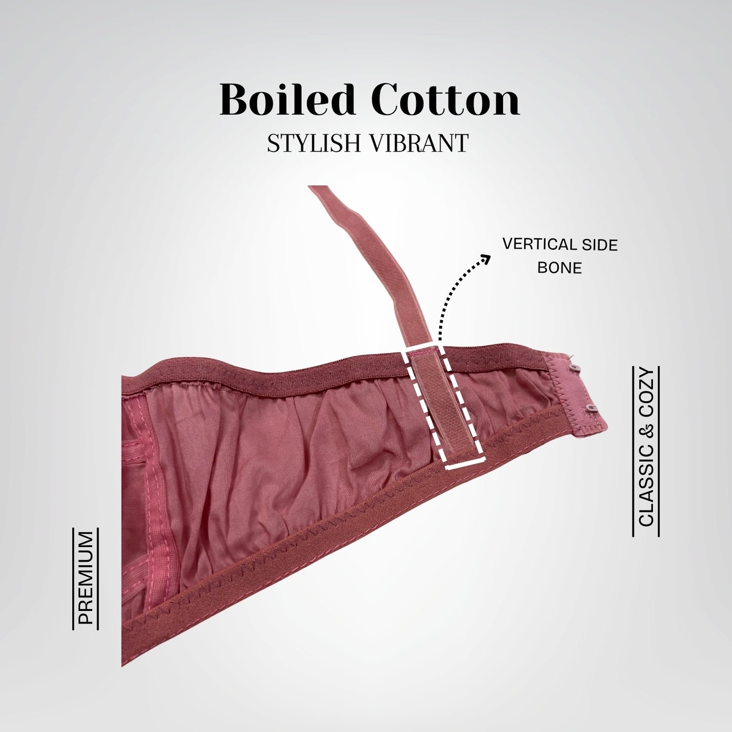 Stylish Vibrant Boiled Cotton Bra