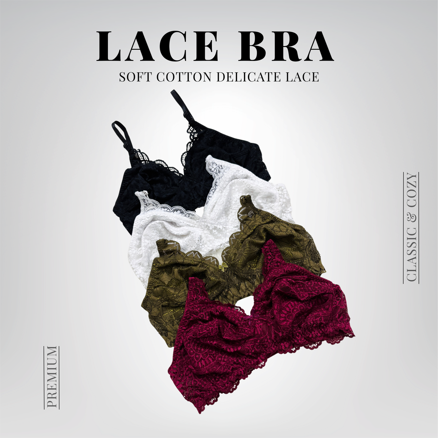 Elegant Lace Bra Set – Soft Cotton and Delicate Lace