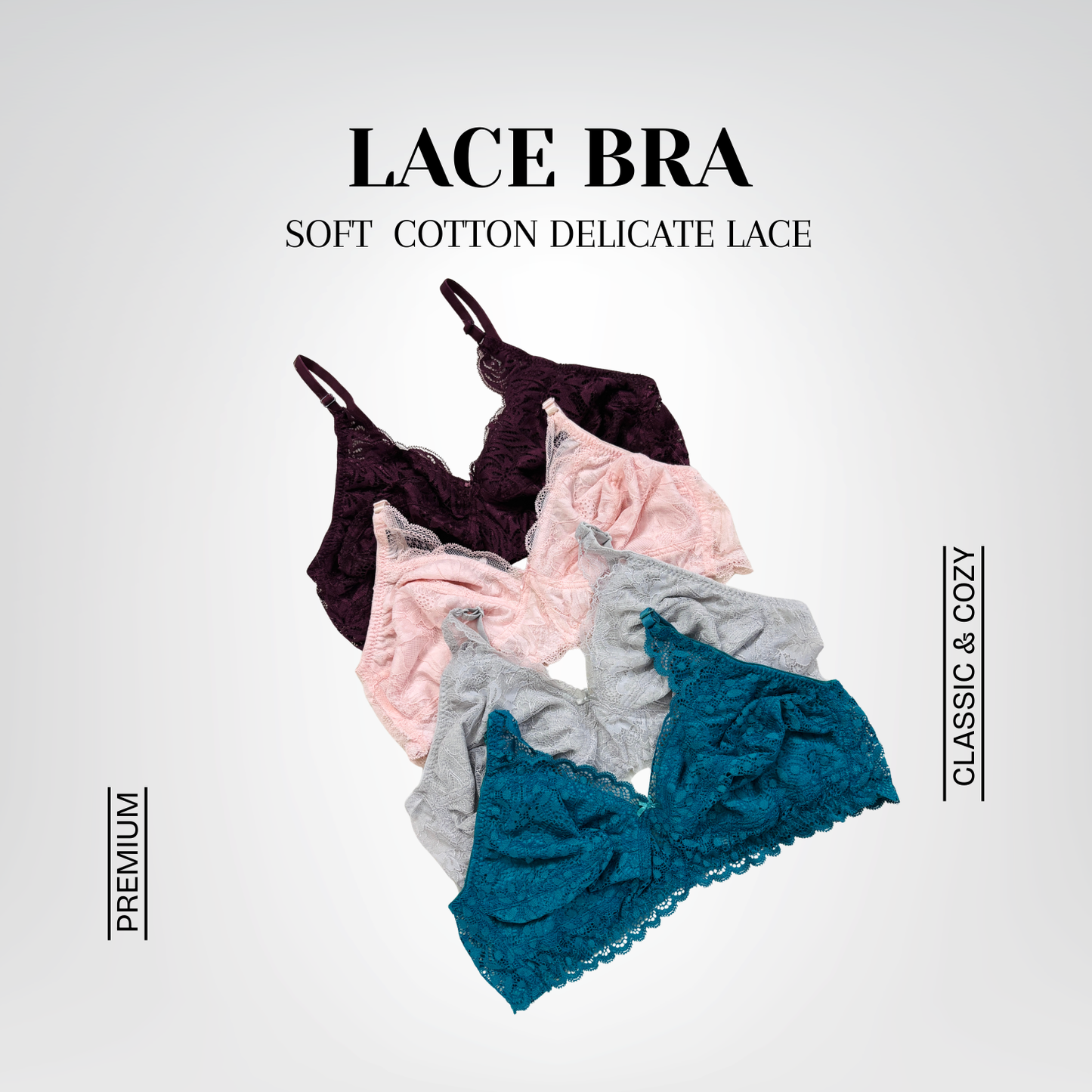 Elegant Lace Bra Set – Soft Cotton and Delicate Lace
