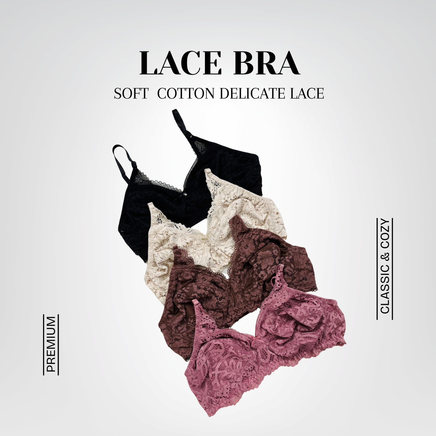 Elegant Lace Bra Set Package- 5