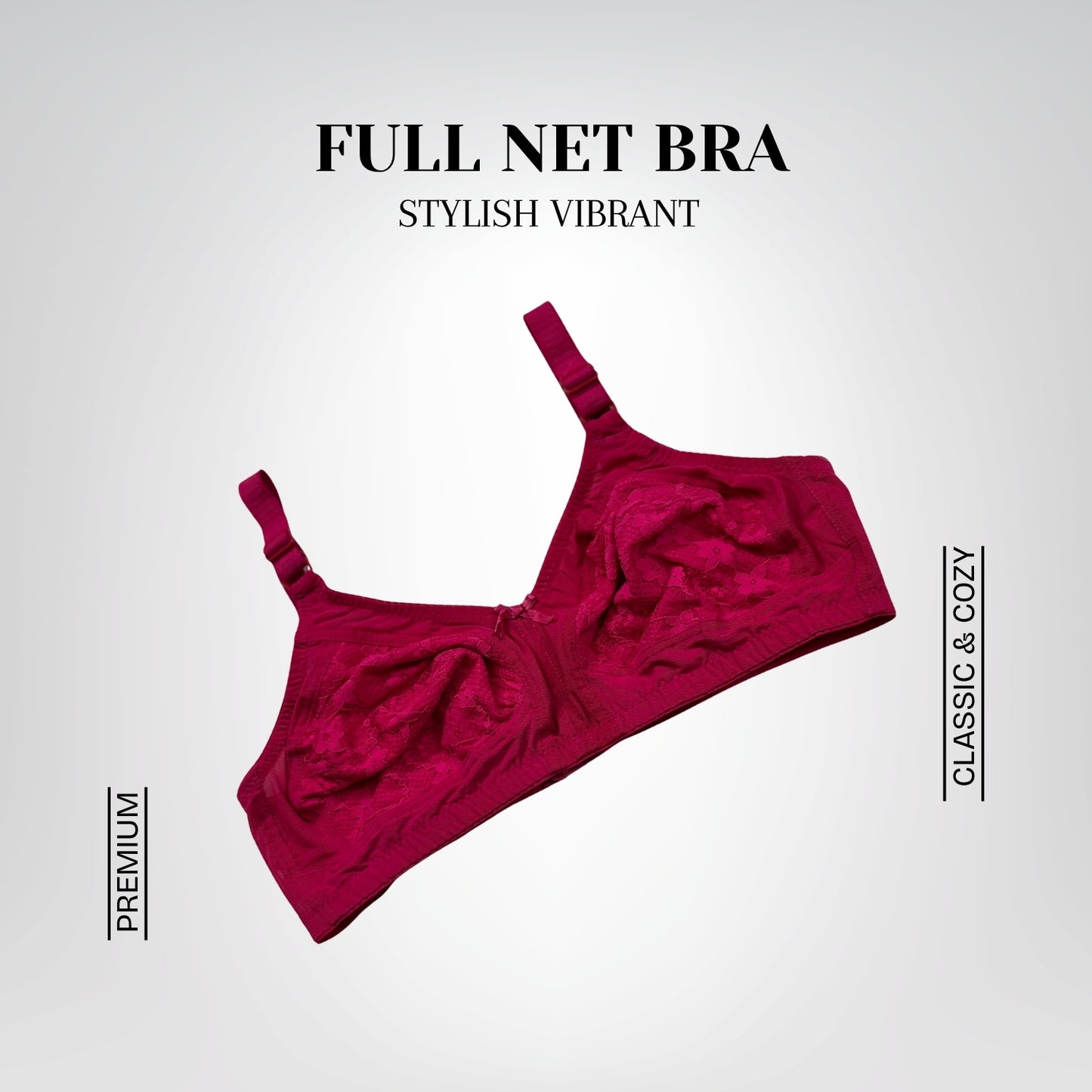Full Net Bra - Breathable Non-Padded Full Coverage