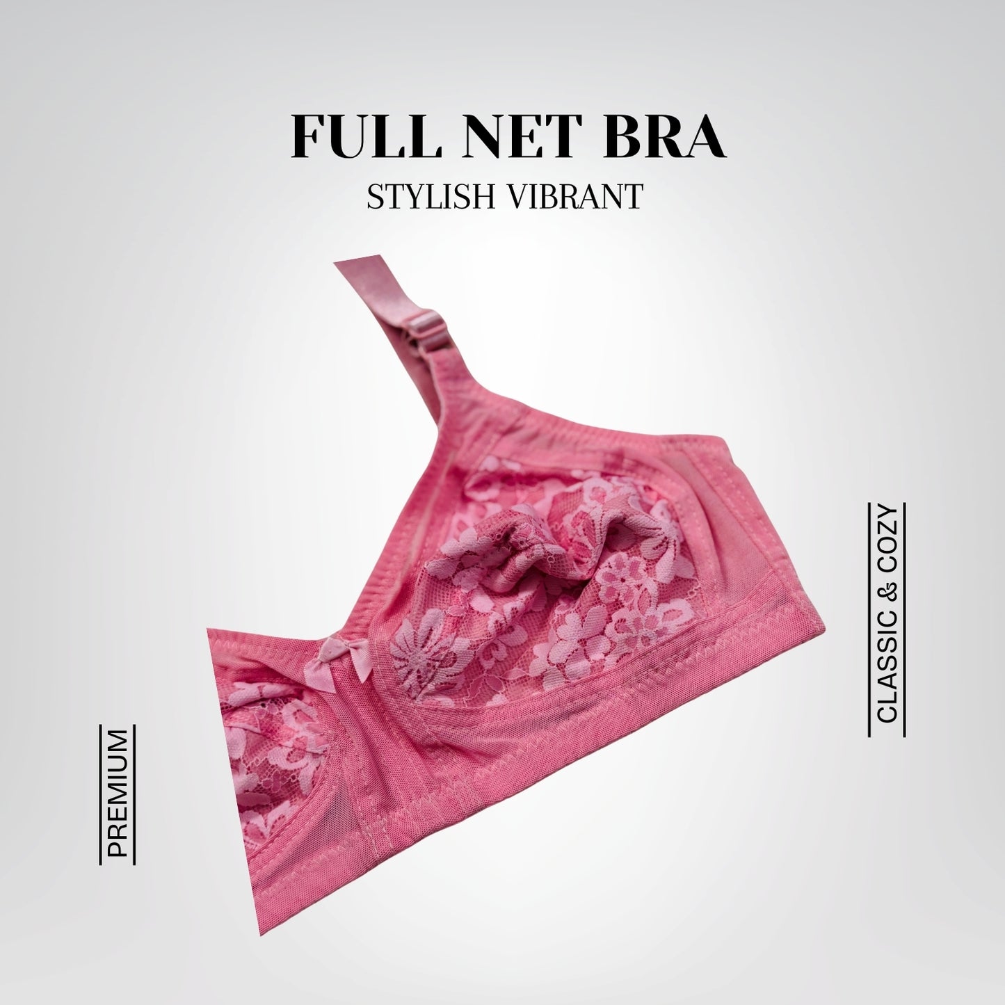 Full Net Bra - Breathable Non-Padded Full Coverage