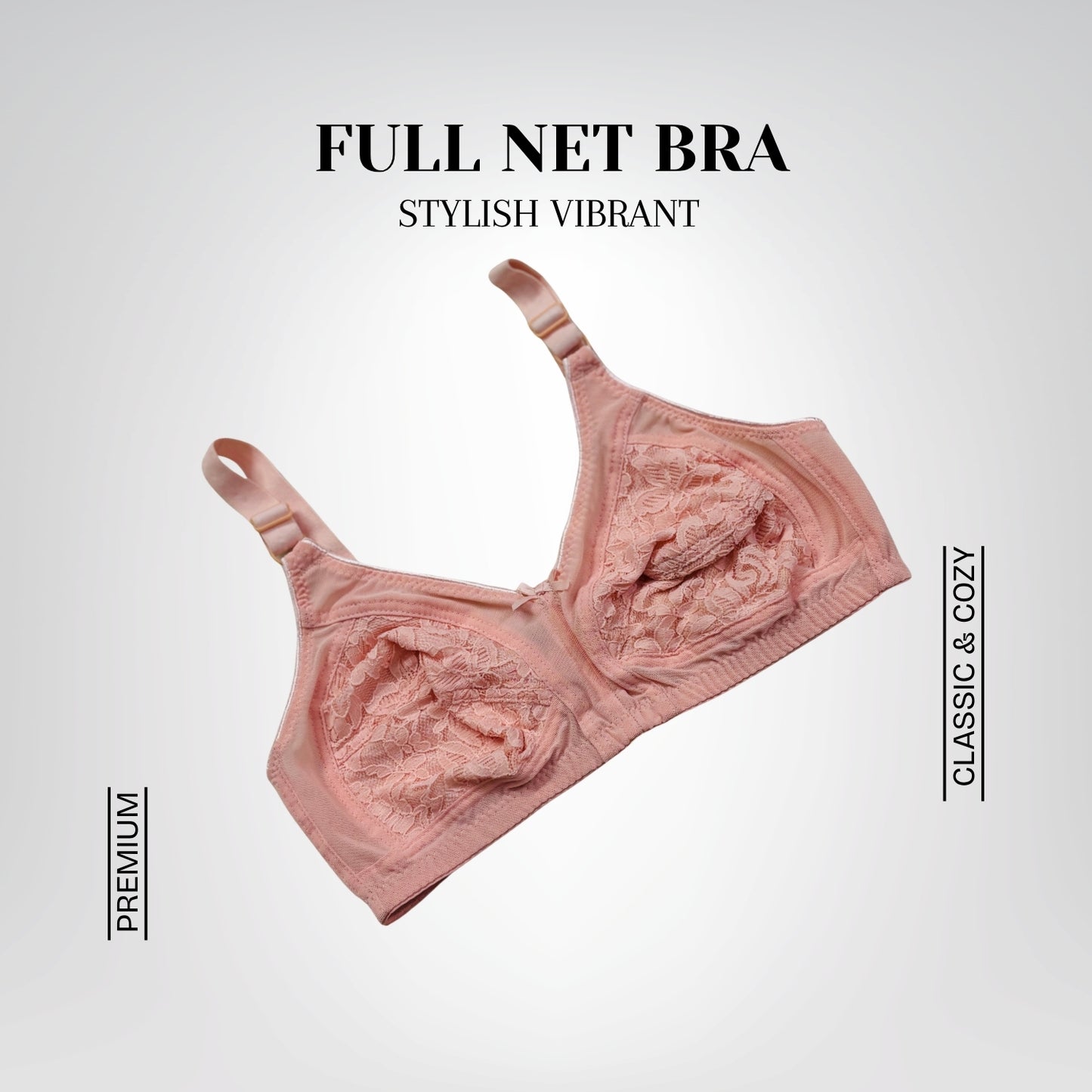 Full Net Bra - Breathable Non-Padded Full Coverage