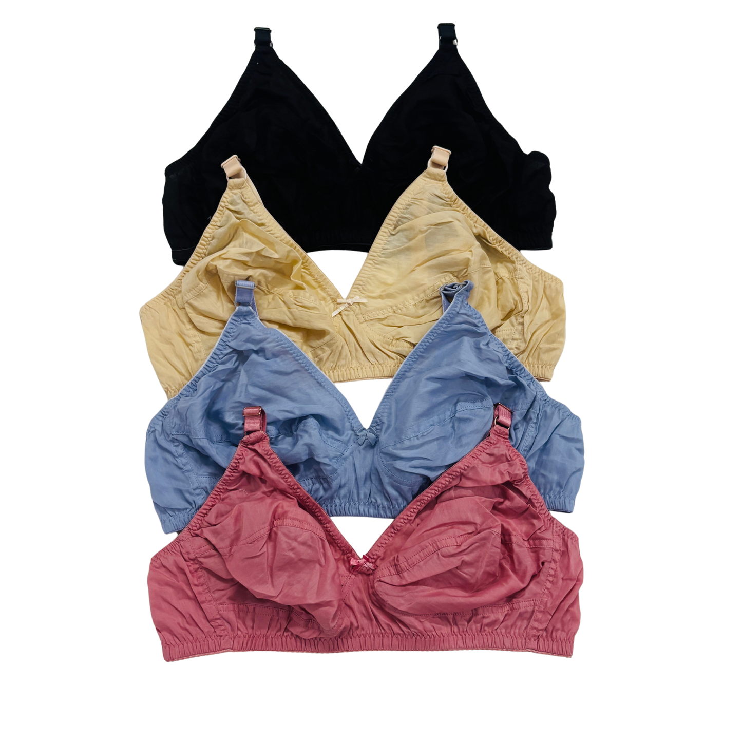 Stylish Vibrant Boiled Cotton Bra (4 Pcs)