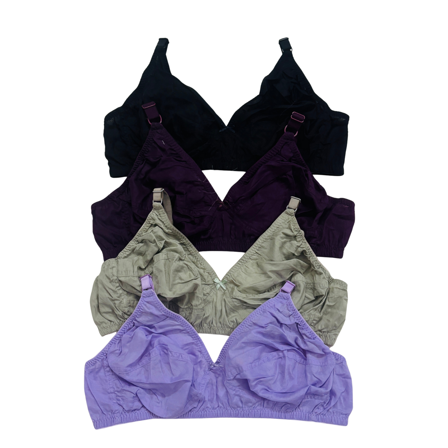 Stylish Vibrant Boiled Cotton Bra (4 Pcs)