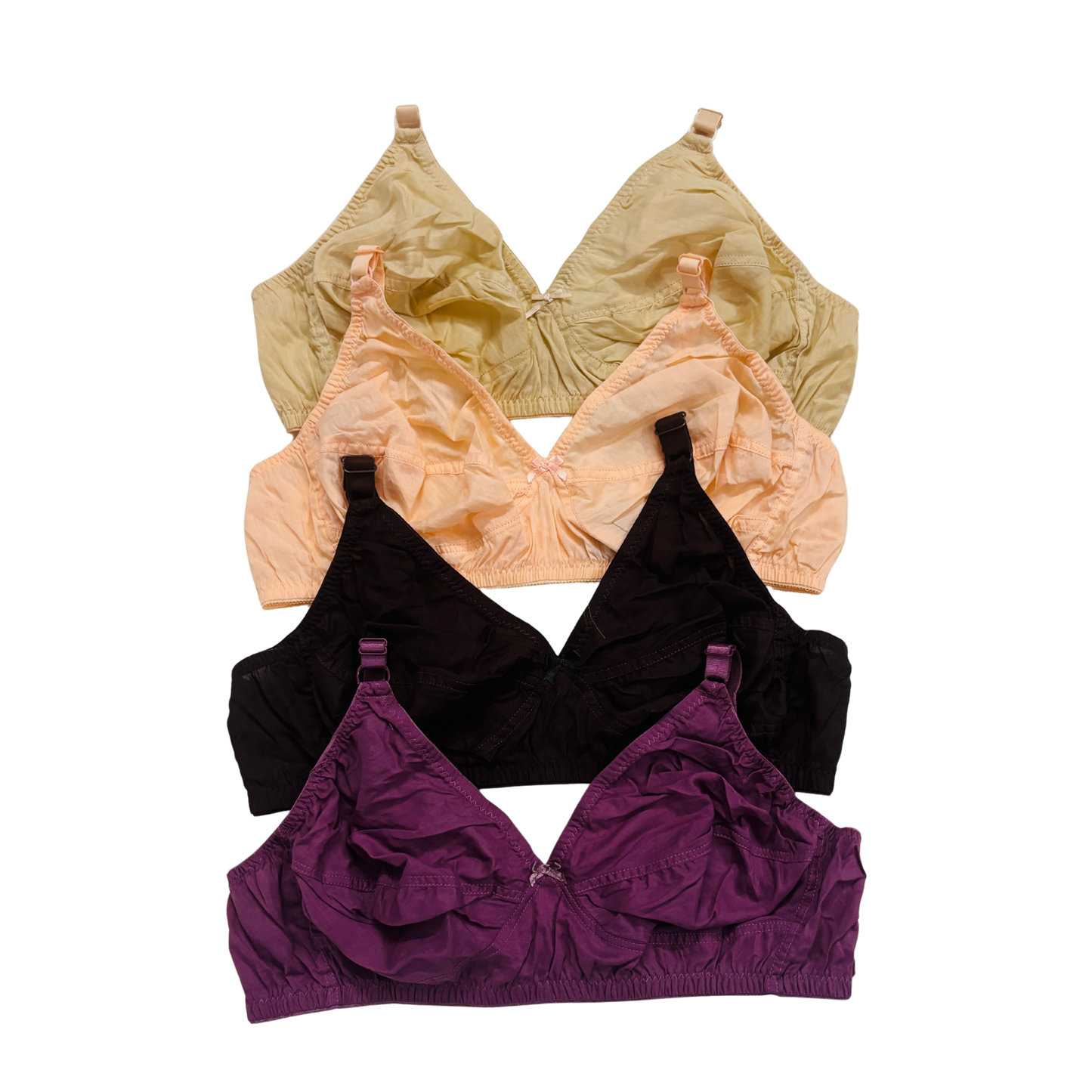 Stylish Vibrant Boiled Cotton Bra (4 Pcs)