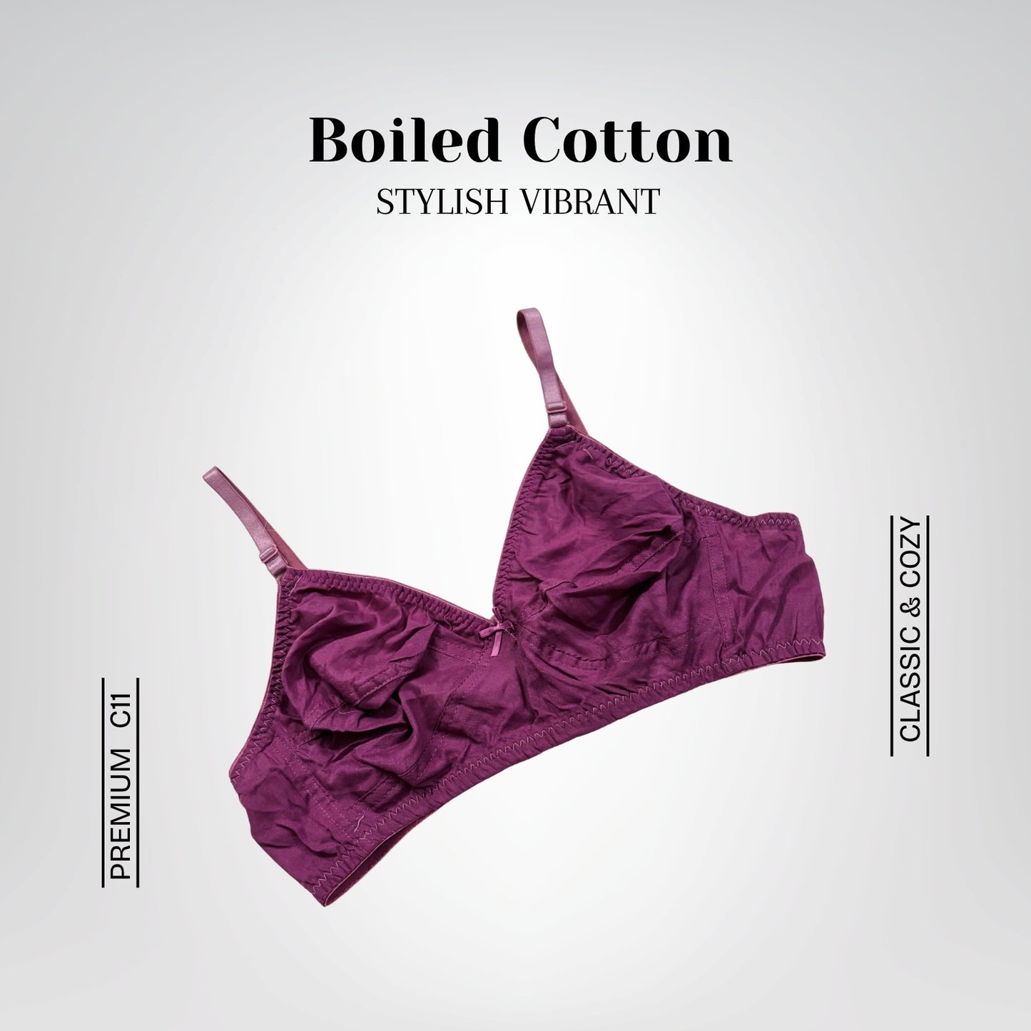Stylish Vibrant Boiled Cotton Bra
