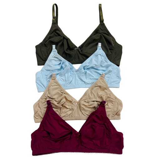 Premium Ice Silk Full-Cup Bra (4 Pcs) | The Ultimate Summer Comfort