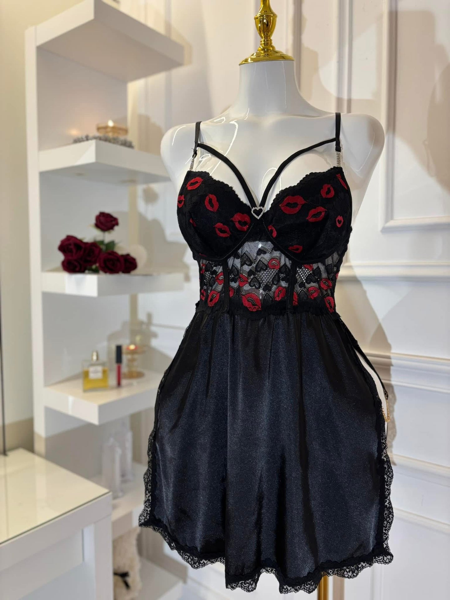 Bold Desire Black Slip Dress