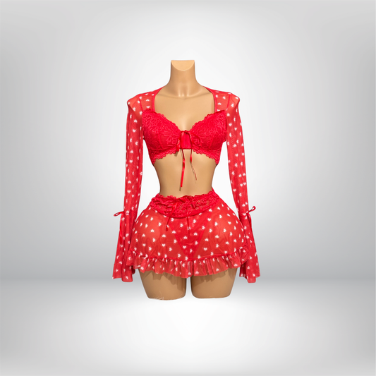 Red Heart Throb Bikini Set