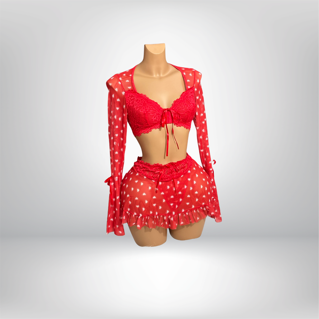 Red Heart Throb Bikini Set